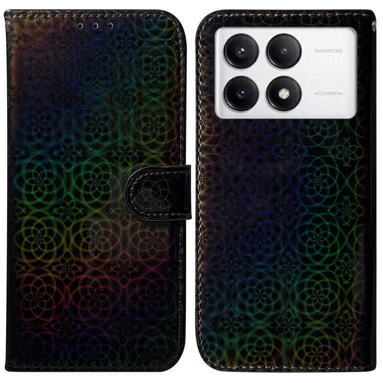 For Xiaomi Redmi K70 / K70 Pro Colorful Magnetic Buckle Leather Phone Case(Black) - K70 Cases by buy2fix | Online Shopping UK | buy2fix