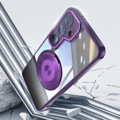 For Samsung Galaxy S25 5G 360 Holder MagSafe Acrylic Hybrid TPU Phone Case(Purple) - Galaxy S25 5G Cases by buy2fix | Online Shopping UK | buy2fix