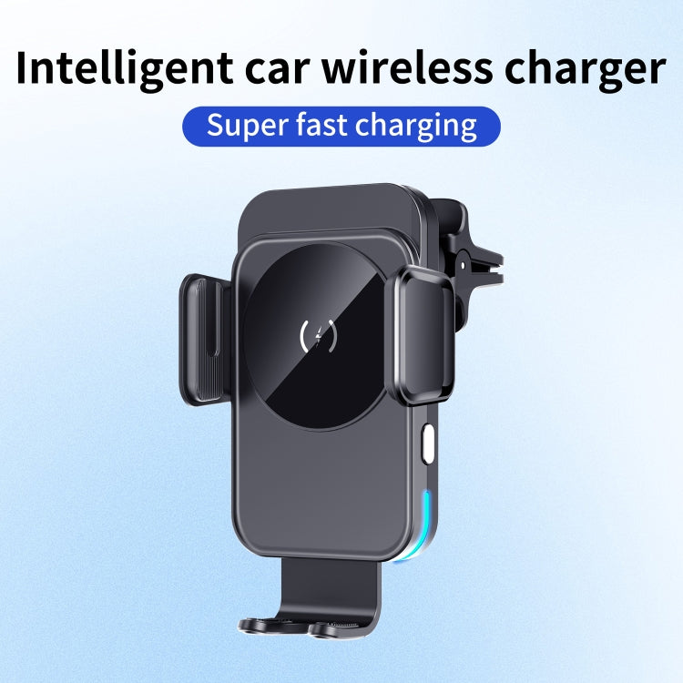 M7 Intelligent Sensing Fast Wireless Charging Car Holder(Black) - Wireless Charger Holders by buy2fix | Online Shopping UK | buy2fix