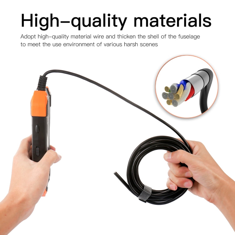 T20 4.3 inch IPS Screen 5.5mm Dual Camera IP67 Waterproof Hard Cable Digital Endoscope, Length:2m(Black Orange) -  by buy2fix | Online Shopping UK | buy2fix