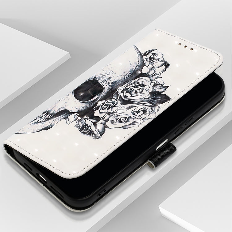 For Samsung Galaxy S25 Ultra 5G 3D Painting Horizontal Flip Leather Phone Case(Skull) - Galaxy S25 Ultra 5G Cases by buy2fix | Online Shopping UK | buy2fix