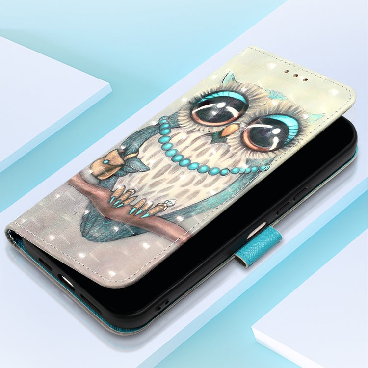 For Samsung Galaxy S25 Ultra 5G 3D Painting Horizontal Flip Leather Phone Case(Grey Owl) - Galaxy S25 Ultra 5G Cases by buy2fix | Online Shopping UK | buy2fix