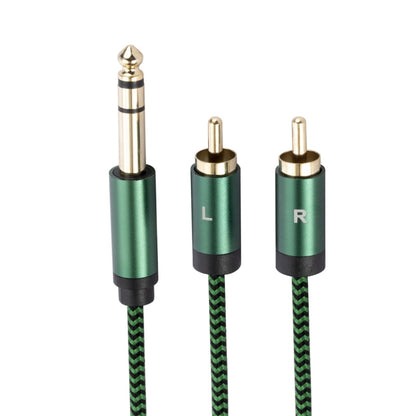 6.35mm Male to Dual RCA Female Audio Adapter Cable, Length:0.5m(Green) - RCA Cable by buy2fix | Online Shopping UK | buy2fix