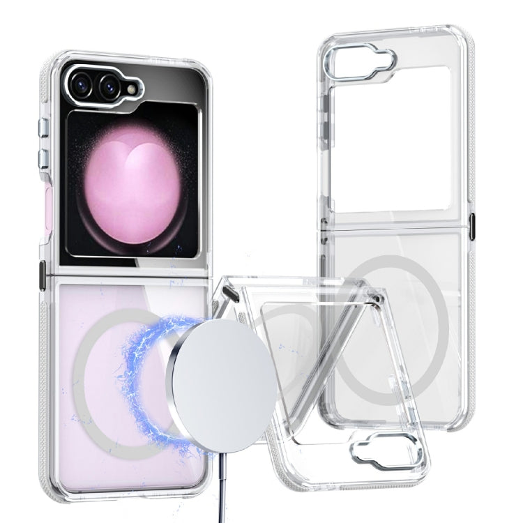 For Samsung Galaxy Z Flip5 Dual-Color Clear Acrylic Hybrid TPU MagSafe Phone Case(Transparent) - Galaxy Z Flip5 Cases by buy2fix | Online Shopping UK | buy2fix