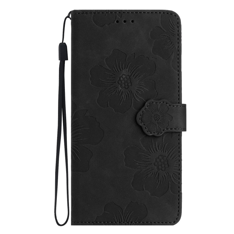 For Samsung Galaxy S25 Ultra 5G Flower Embossing Pattern Leather Phone Case(Black) - Galaxy S25 Ultra 5G Cases by buy2fix | Online Shopping UK | buy2fix