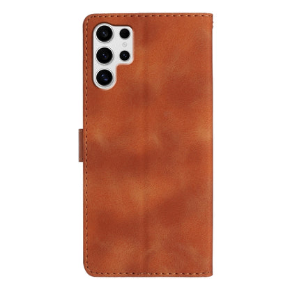 For Samsung Galaxy S25 Ultra 5G Flower Butterfly Embossing Pattern Leather Phone Case(Brown) - Galaxy S25 Ultra 5G Cases by buy2fix | Online Shopping UK | buy2fix