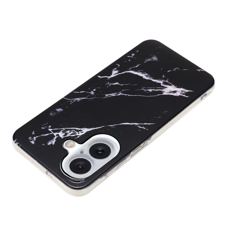 For iPhone 16 IMD Marble TPU Phone Case(Black) - iPhone 16 Cases by buy2fix | Online Shopping UK | buy2fix