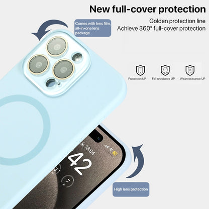 For iPhone 13 Pro MagSafe Liquid Silicone Full Coverage Phone Case with Lens Film(White) - iPhone 13 Pro Cases by buy2fix | Online Shopping UK | buy2fix