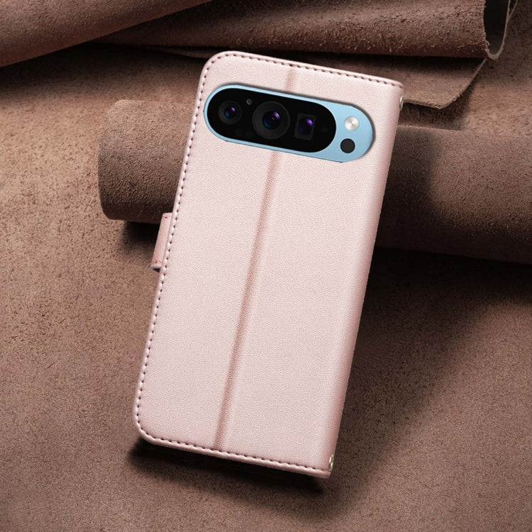 For Google Pixel 9 Pro Square Texture Leather Phone Case(Rose Gold) - Google Cases by buy2fix | Online Shopping UK | buy2fix