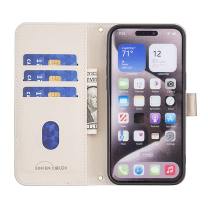 For iPhone SE 2024 Square Texture Leather Phone Case(Beige) - More iPhone Cases by buy2fix | Online Shopping UK | buy2fix