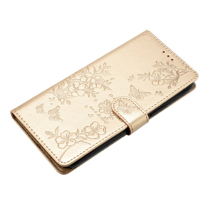 For Ulefone Note 14 Butterflies and Flowers Leather Phone Case(Gold) - Ulefone Cases by buy2fix | Online Shopping UK | buy2fix