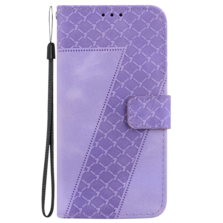 For Samsung Galaxy S25 5G Seven-shaped Embossed Leather Phone Case(Purple) - Galaxy S25 5G Cases by buy2fix | Online Shopping UK | buy2fix