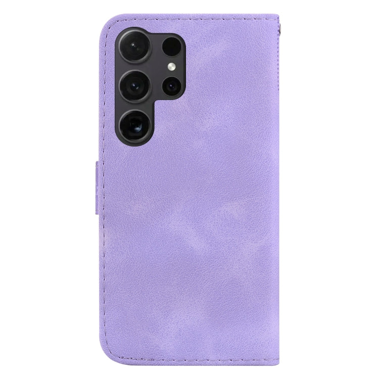 For Samsung Galaxy S25 Ultra 5G Seven-shaped Embossed Leather Phone Case(Purple) - Galaxy S25 Ultra 5G Cases by buy2fix | Online Shopping UK | buy2fix