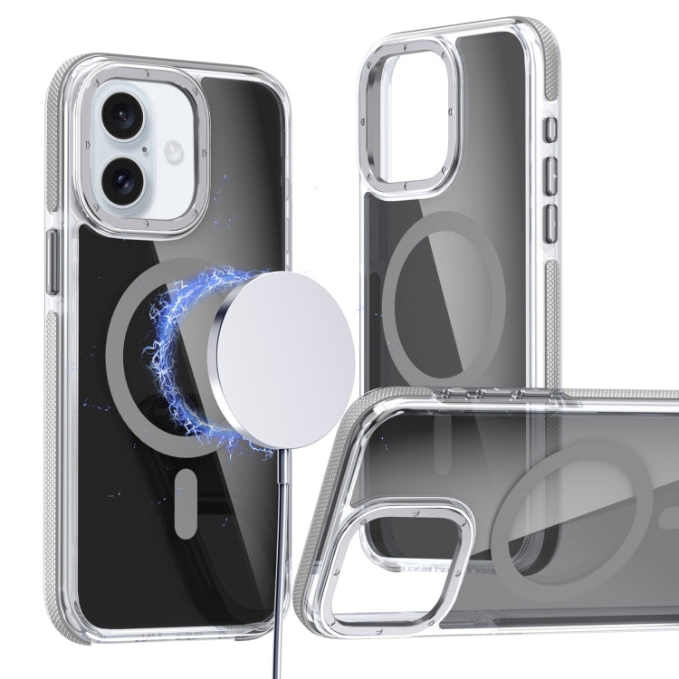 For iPhone 16 Magsafe Dual-Color Transparent Black Full Coverage Phone Case(Gray) - iPhone 16 Cases by buy2fix | Online Shopping UK | buy2fix