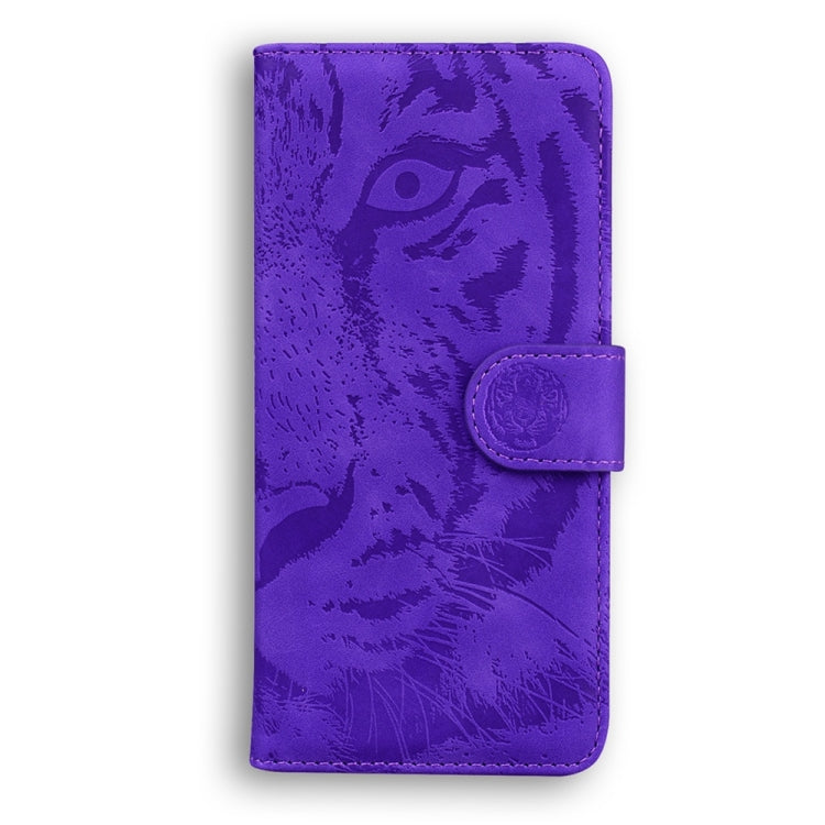 For Samsung Galaxy S25 5G Tiger Embossing Pattern Flip Leather Phone Case(Purple) - Galaxy S25 5G Cases by buy2fix | Online Shopping UK | buy2fix