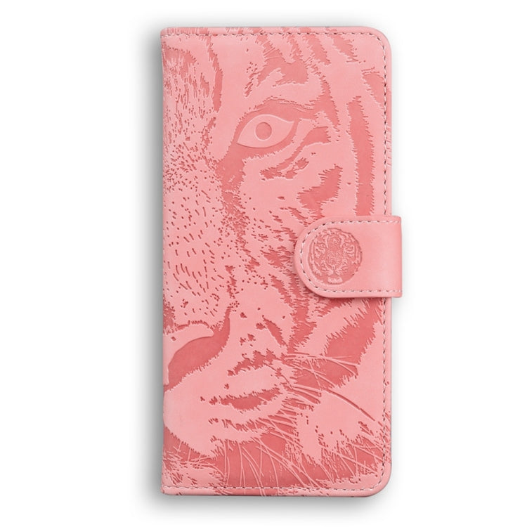 For Samsung Galaxy S25 Ultra 5G Tiger Embossing Pattern Flip Leather Phone Case(Pink) - Galaxy S25 Ultra 5G Cases by buy2fix | Online Shopping UK | buy2fix