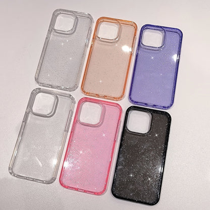 For iPhone 16 Glitter Powder TPU Hybrid PC Phone Case(Transparent) - iPhone 16 Cases by buy2fix | Online Shopping UK | buy2fix