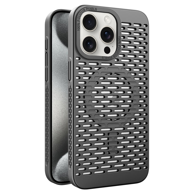 For iPhone 15 Pro Hollow Cooling MagSafe Phone Case(Black) - iPhone 15 Pro Cases by buy2fix | Online Shopping UK | buy2fix