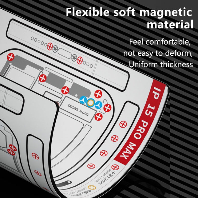 For iPhone 15 MaAnt Double-sided Screw Positioning Flexible Soft Magnetic Pad - Magnetic Screws Mat by buy2fix | Online Shopping UK | buy2fix