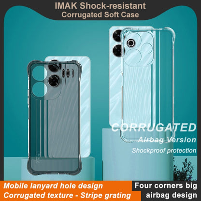 For Redmi 13 4G Global IMAK Corrugated Texture Airbag TPU Phone Case(Transparent Black) - Xiaomi Cases by imak | Online Shopping UK | buy2fix