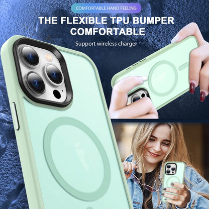 For iPhone 12 Pro MagSafe Magnetic Skin Feel Frosted Phone Case(Light Green) - iPhone 12 / 12 Pro Cases by buy2fix | Online Shopping UK | buy2fix