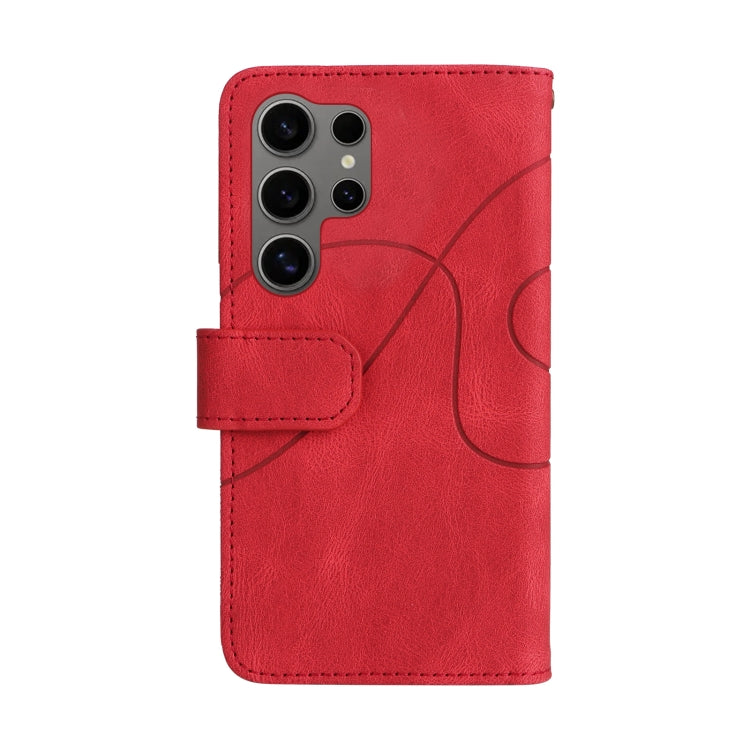 For Samsung Galaxy S25 Ultra 5G Dual-color 9 Card Slots Zipper Wallet Leather Phone Case(Red) - Galaxy S25 Ultra 5G Cases by buy2fix | Online Shopping UK | buy2fix