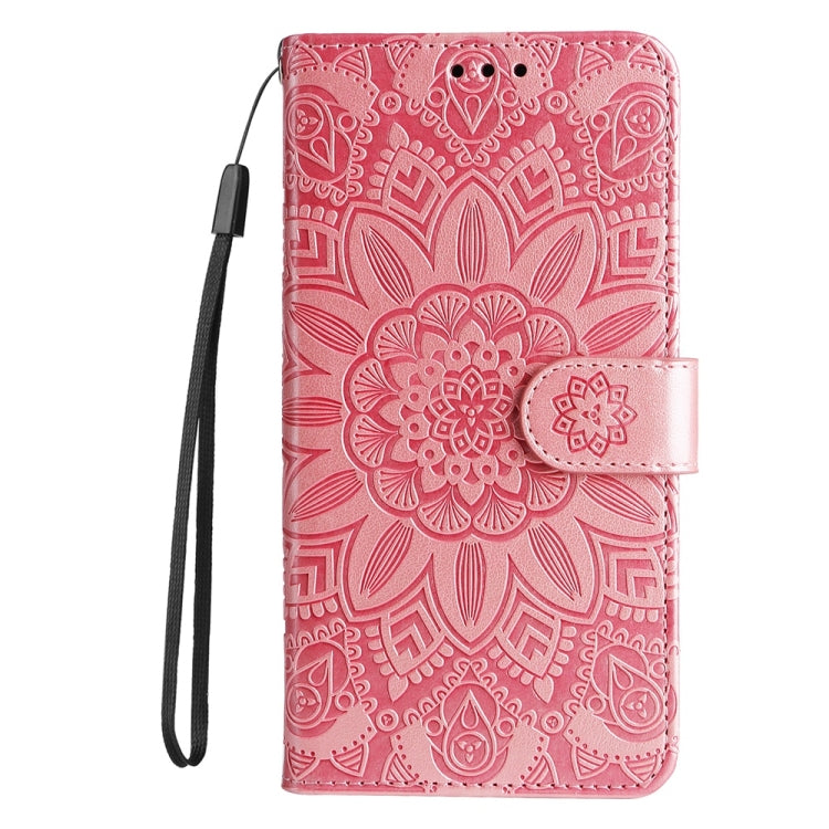 For Samsung Galaxy S25 Ultra 5G Embossed Sunflower Leather Phone Case(Rose Gold) - Galaxy S25 Ultra 5G Cases by buy2fix | Online Shopping UK | buy2fix