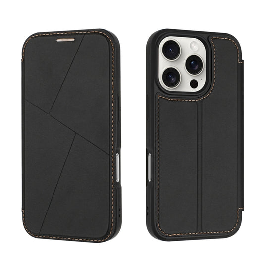 For iPhone 16 Pro Magnetic Armor Series RFID Card Slots Leather Phone Case(Black) - iPhone 16 Pro Cases by buy2fix | Online Shopping UK | buy2fix