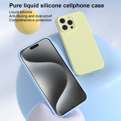 For iPhone 16 Pro Precise Hole Liquid Silicone Jelly Color Full Coverage Phone Case(Thin Fog Blue) - iPhone 16 Pro Cases by buy2fix | Online Shopping UK | buy2fix