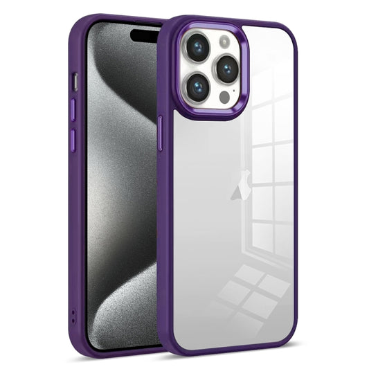 For iPhone 15 Pro Max Colorful Armor Transparent Phone Case(Purple) - iPhone 15 Pro Max Cases by buy2fix | Online Shopping UK | buy2fix