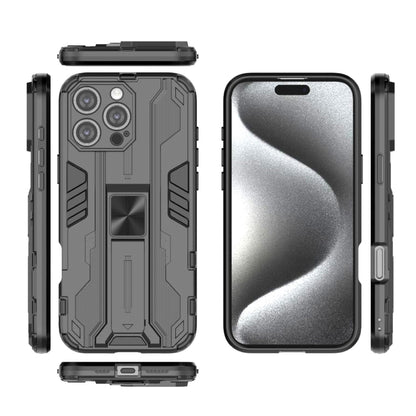 For iPhone 16 Pro Max Supersonic PC + TPU Holder Phone Case(Black) - iPhone 16 Pro Max Cases by buy2fix | Online Shopping UK | buy2fix