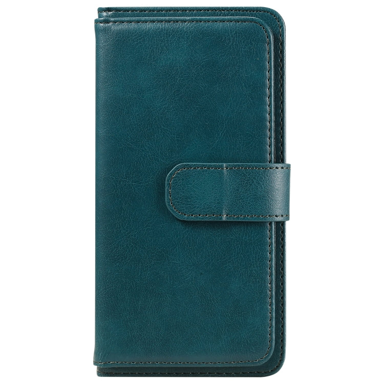 For Samsung Galaxy S25 Ultra 5G Multi-Function Wallet 10 Card Slots Leather Phone Case(Dark Green) - Galaxy S25 Ultra 5G Cases by buy2fix | Online Shopping UK | buy2fix