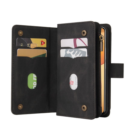 For Xiaomi 14T Pro Skin Feel Multi Card Slots Zipper Wallet Leather Phone Case(Black) - 14T Pro Cases by buy2fix | Online Shopping UK | buy2fix