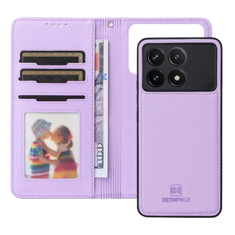 For Redmi K70 / K70 Pro BETOPNICE BN-005 2 in 1 Detachable Imitate Genuine Leather Phone Case(Light Purple) - K70 Pro Cases by BETOPNICE | Online Shopping UK | buy2fix