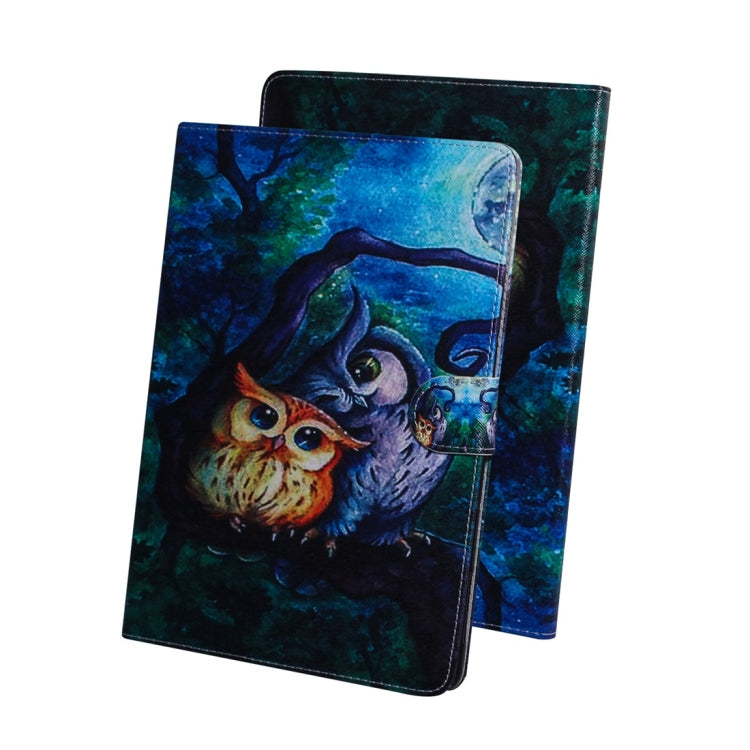 For Samsung Galaxy Tab S7 T870 (2020) 3D Colored Drawing Horizontal Flip Leather Case with Holder & Card Slot & Wallet(Oil Painting Owl) - Other Galaxy Tab PC by buy2fix | Online Shopping UK | buy2fix