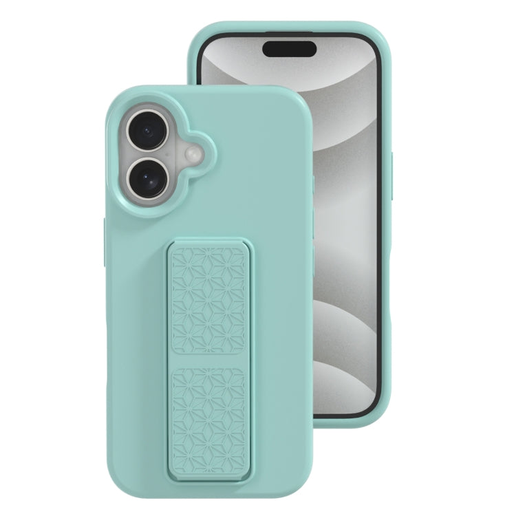 For iPhone 16 Liquid Silicone Holder Phone Case(Sky Blue) - iPhone 16 Cases by buy2fix | Online Shopping UK | buy2fix