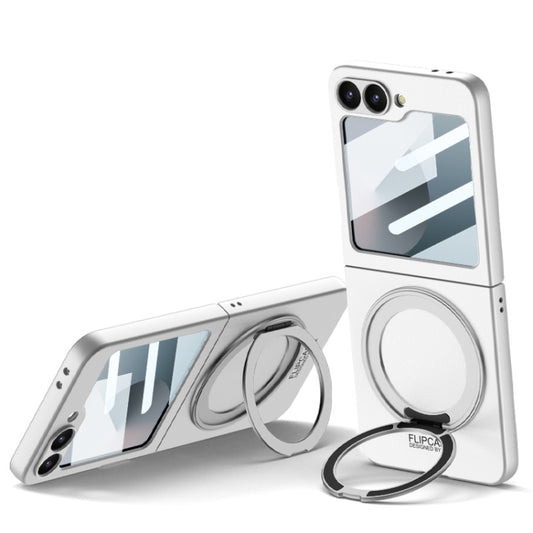 For Samsung Galaxy Z Flip6 GKK Integrated Ultra-thin MagSafe Phone Case with Ring Holder(Silver) - Galaxy Z Flip6 5G Cases by GKK | Online Shopping UK | buy2fix