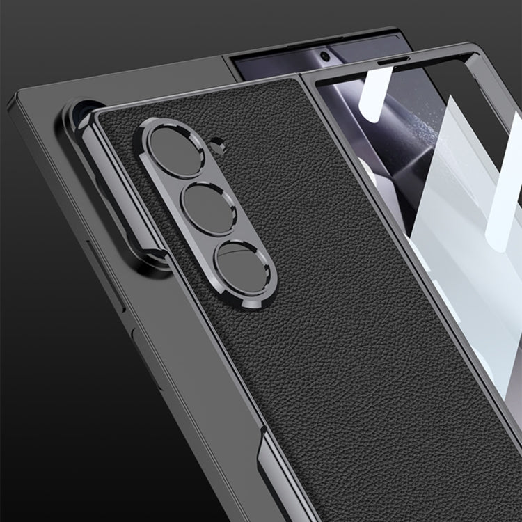 For Samsung Galaxy Z Fold6 GKK Integrated Plating Leather Full Coverage Phone Case(Carbon Fibre) - Galaxy Z Fold6 5G Cases by GKK | Online Shopping UK | buy2fix