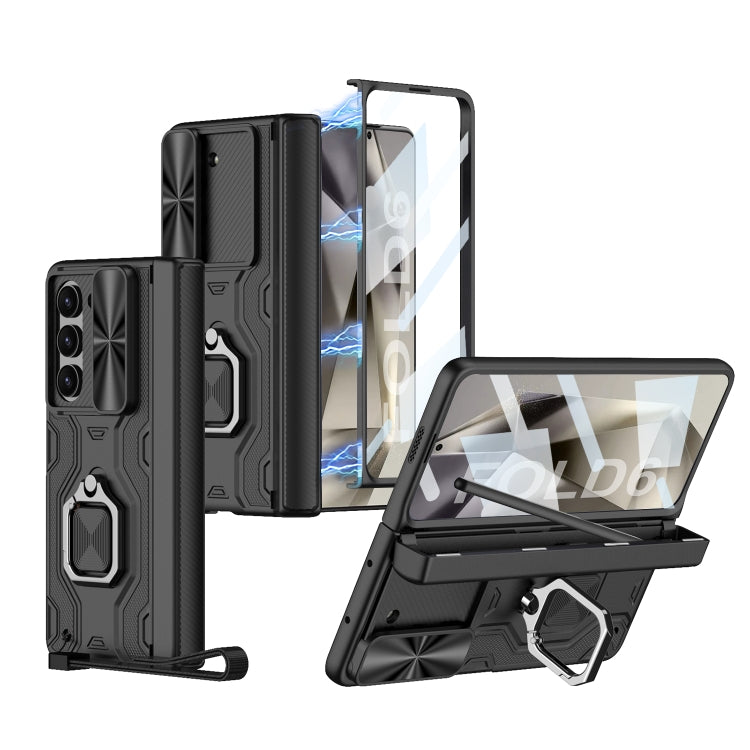 For Samsung Galaxy Z Fold6 GKK Integrated Folding Alloy Shell PC Phone Case with Pen Box, Not Included Pen(Black) - Galaxy Z Fold6 5G Cases by GKK | Online Shopping UK | buy2fix