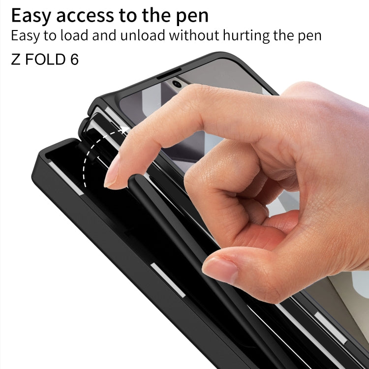 For Samsung Galaxy Z Fold6 GKK Integrated Folding Alloy Shell PC Phone Case with Pen Box, Not Included Pen(Black) - Galaxy Z Fold6 5G Cases by GKK | Online Shopping UK | buy2fix