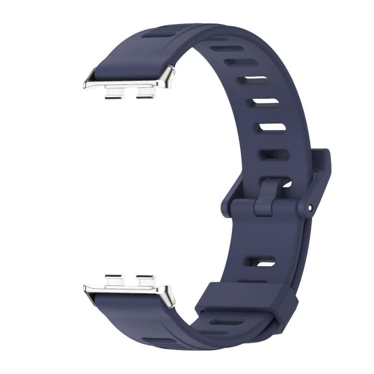 For Honor Band 9 MIJOBS Flat Hole Breathable TPU Watch Band(Midnight Blue Silver) - Watch Bands by MIJOBS | Online Shopping UK | buy2fix