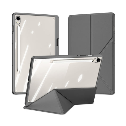 For Samsung Galaxy Tab S9 / S9 FE DUX DUCIS Magi Series Smart Leather Tablet Case(Grey) - Galaxy Tab S9 Cases by DUX DUCIS | Online Shopping UK | buy2fix