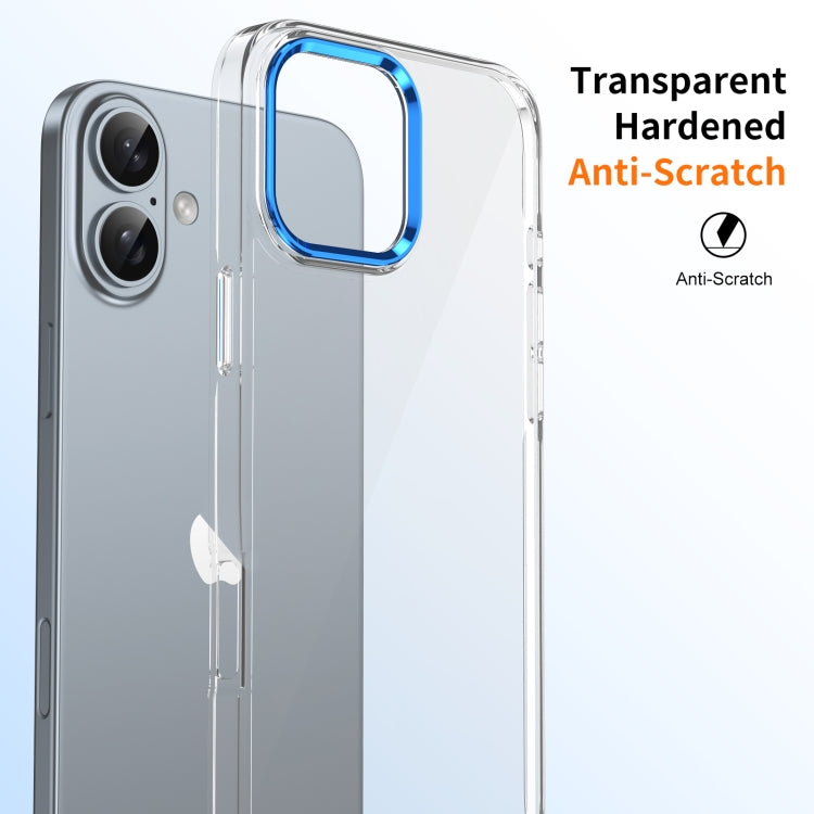 For iPhone 16 Plus Ice Feel HD Transparent PC Full Coverage Phone Case(Blue) - iPhone 16 Plus Cases by buy2fix | Online Shopping UK | buy2fix