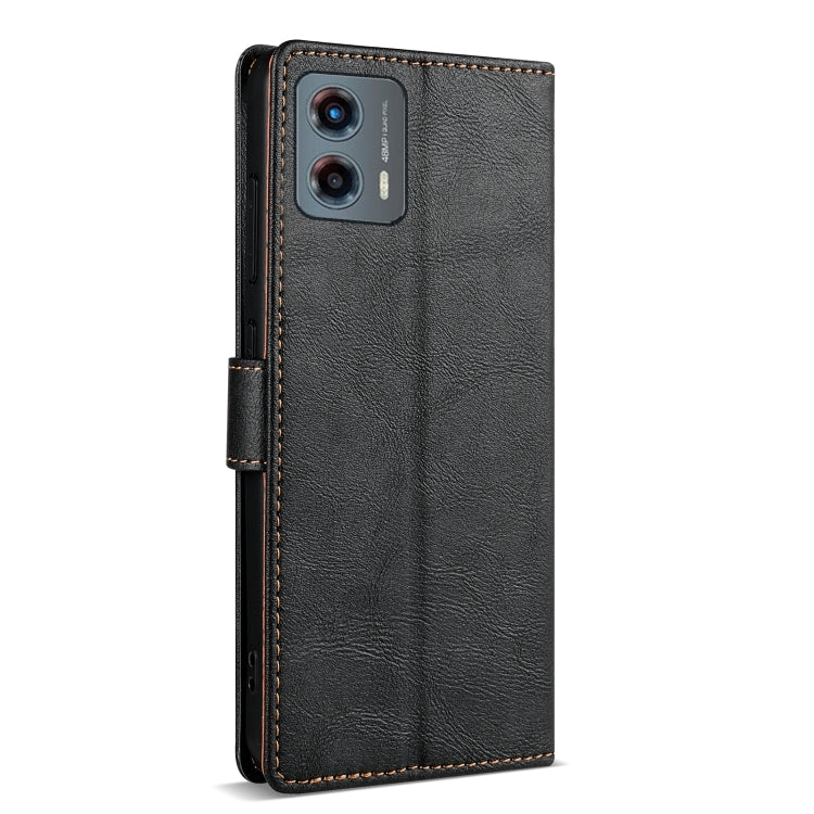 For Motorola Moto G Stylus 2024 N.BEKUS CSJ-P1 Solid Color Leather Phone Case(Black) - Motorola Cases by N.BEKUS | Online Shopping UK | buy2fix