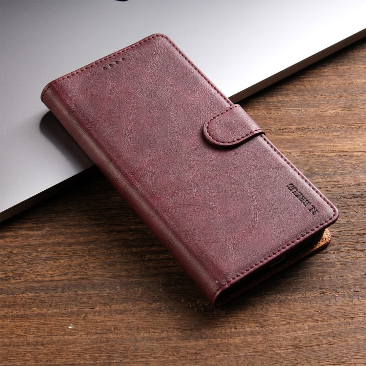 For Samsung Galaxy S24 5G N.BEKUS CSJ-P1 Solid Color Leather Phone Case(Wine Red) - Galaxy S24 5G Cases by N.BEKUS | Online Shopping UK | buy2fix