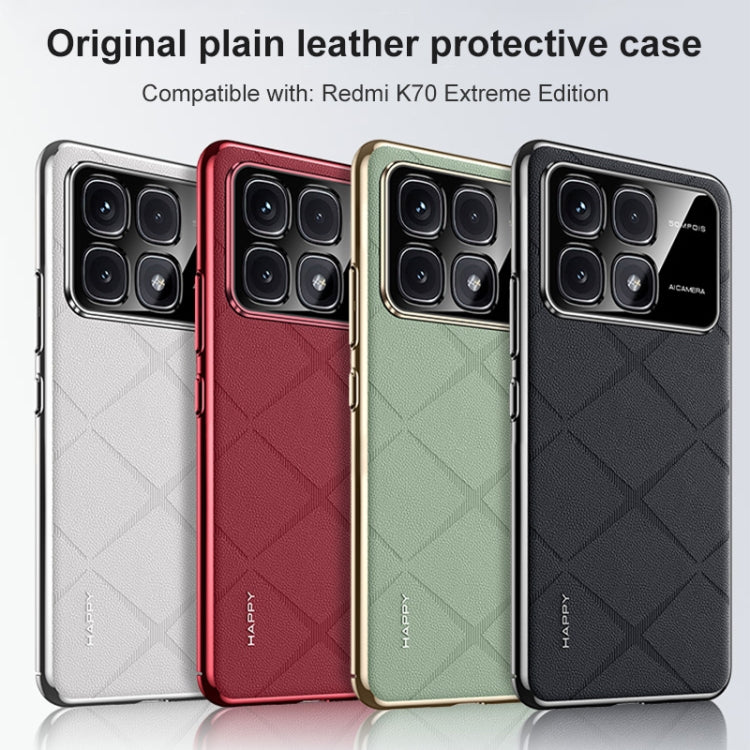 For Redmi K70 Ultra Plain Leather PC Phone Case(Black) - Xiaomi Cases by buy2fix | Online Shopping UK | buy2fix