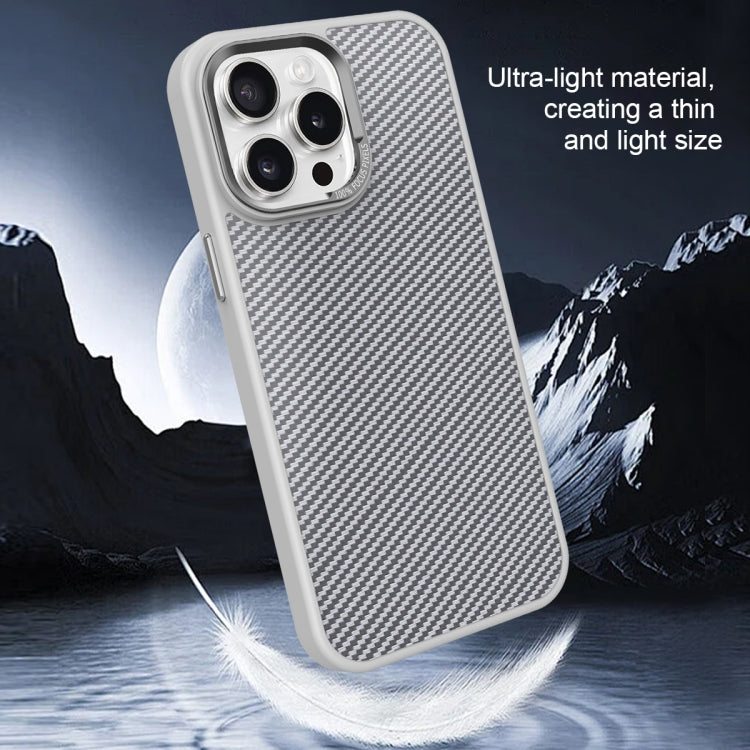 For iPhone 13 Pro Carbon Fiber Texture MagSafe Magnetic Shockproof Phone Case(Grey) - iPhone 13 Pro Cases by buy2fix | Online Shopping UK | buy2fix