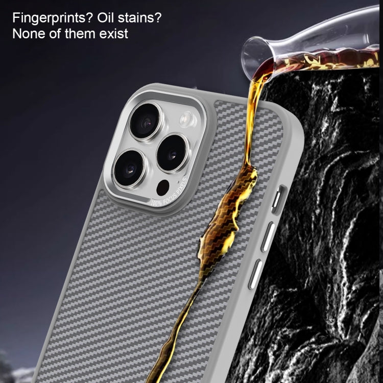 For iPhone 15 Pro Carbon Fiber Texture MagSafe Magnetic Shockproof Phone Case(Purple) - iPhone 15 Pro Cases by buy2fix | Online Shopping UK | buy2fix