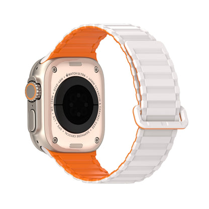 For Apple Watch Series 2 42mm DUX DUCIS KJ Series Magnetic Buckle Silicone Watch Band(Starlight Orange) - Watch Bands by DUX DUCIS | Online Shopping UK | buy2fix