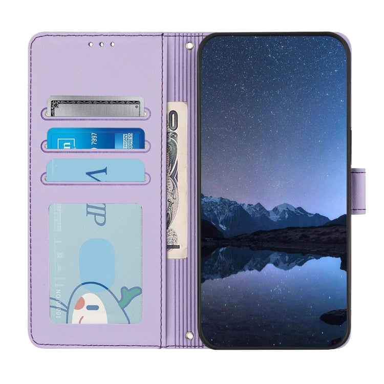 For Redmi K70 Ultra 5G Global Cat Rat Embossed Pattern RFID Leather Phone Case with Lanyard(Purple) - Xiaomi Cases by buy2fix | Online Shopping UK | buy2fix